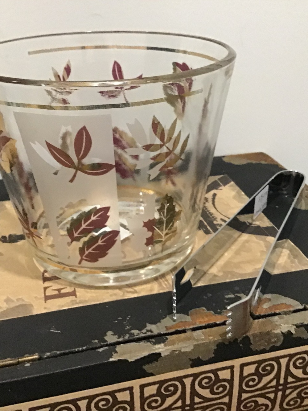 Vintage Ice Bucket Libby glass. 70's bar ware
